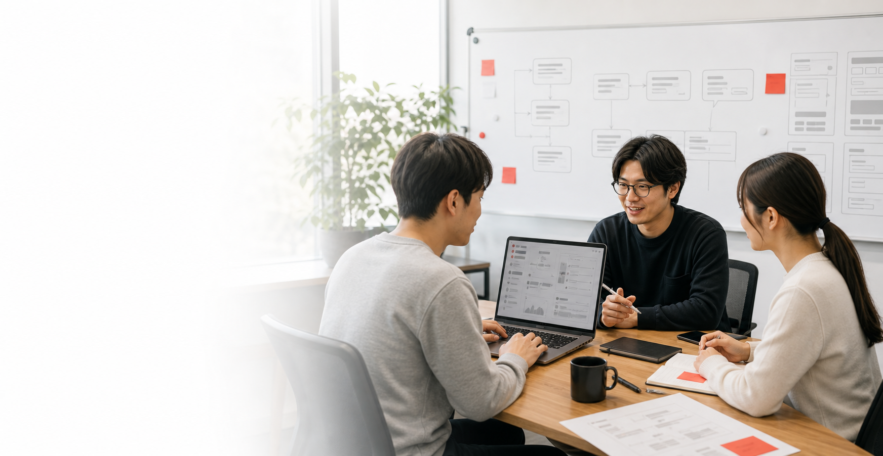 AI consultingの技術相談をしているチーム